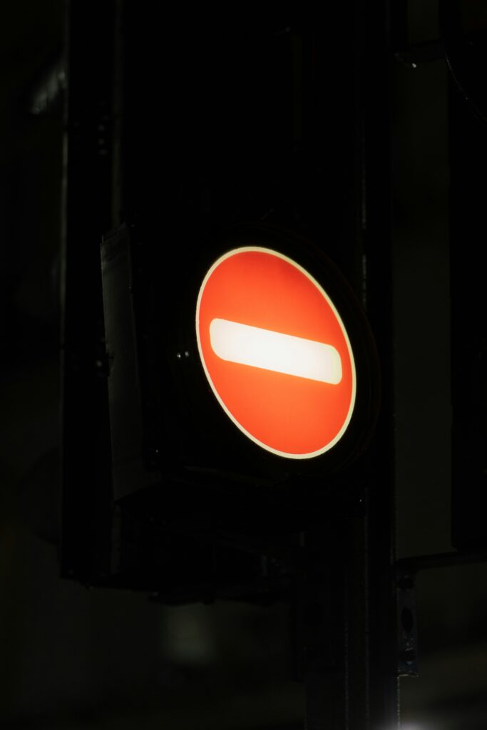 A no entry road sign