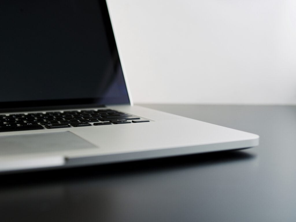 A laptop in standby mode