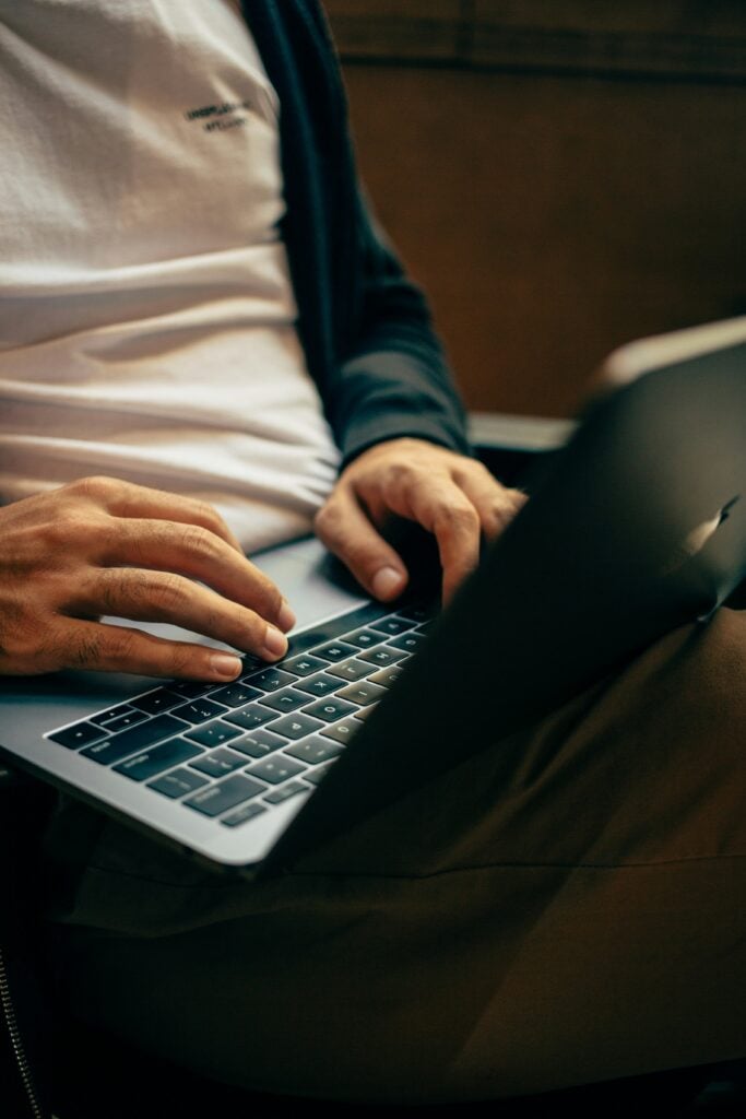 A man working on his laptop